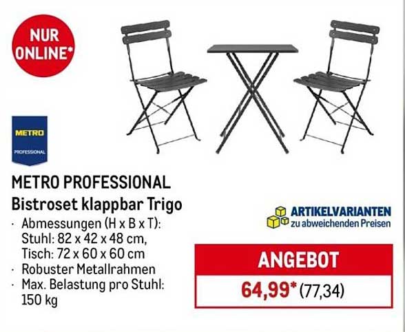 METRO PROFESSIONAL Bistroset klappbar Trigo