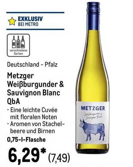 Metzger Weißburgunder & Sauvignon Blanc QbA - Exklusiv bei METRO