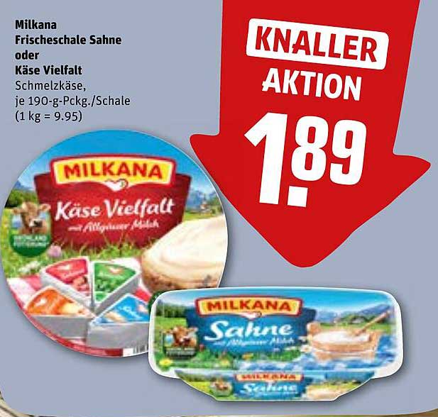 Milkana Frischeschale Sahne oder Käse Vielfalt – Schmelzkäse
