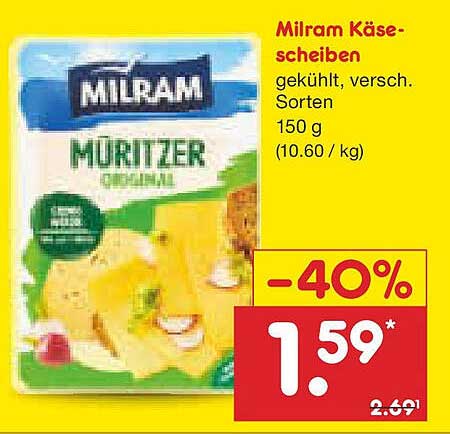 Milram Käse-Scheiben 150 g - Gekühlt, verschiedene Sorten