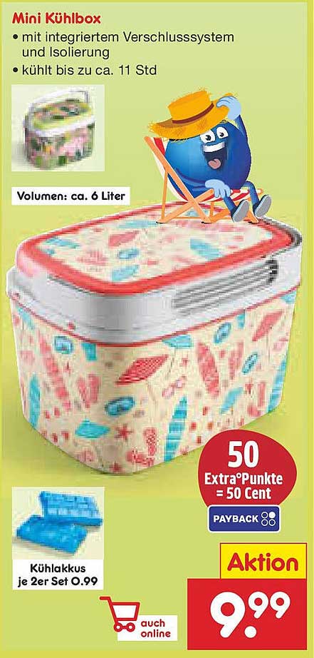 Mini Kühlbox mit integriertem Verschlusssystem und Isolierung