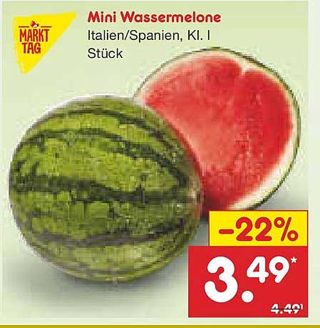 Mini Wassermelone Italien/Spanien, Kl. I Stück