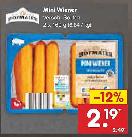 Mini Wiener, 2 x 160 g - versch. Sorten