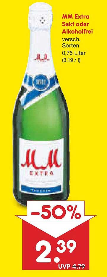 MM Extra Sekt oder Alkoholfrei 0,75 Liter