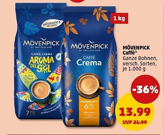 MÖVENPICK Caffè – Ganze Bohnen, verschiedene Sorten, je 1.000 g