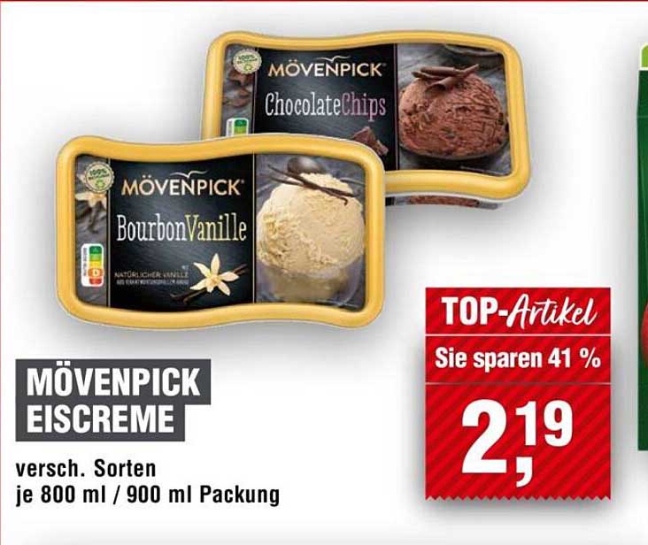 Mövenpick Eiscreme - Verschiedene Sorten