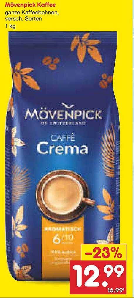 Mövenpick Kaffee ganze Kaffeebohnen, verschiedene Sorten, 1 kg