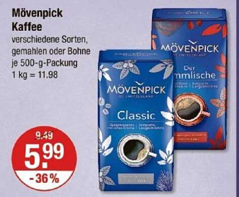 Mövenpick Kaffee - verschiedene Sorten, gemahlen oder Bohne