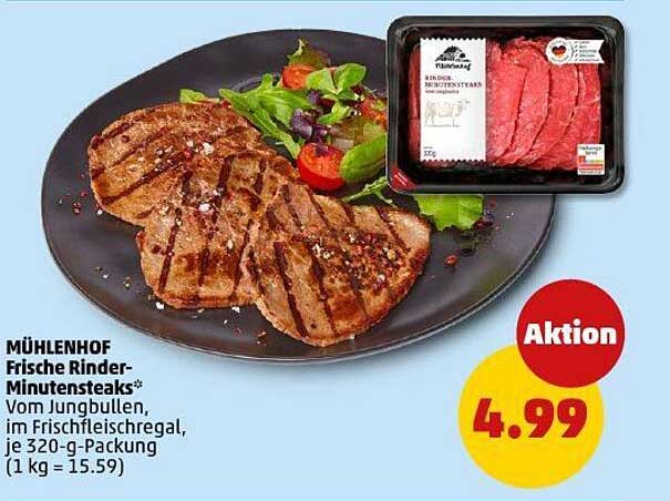 MÜHLENHOF Frische Rinder-Minutensteaks*