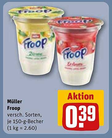 Müller Froop, verschiedene Sorten, je 150-g-Becher