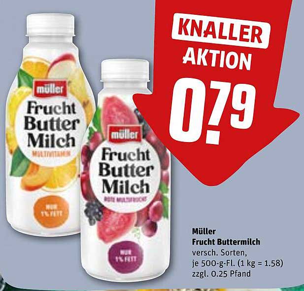 Müller Frucht Buttermilch verschiedene Sorten 500 g