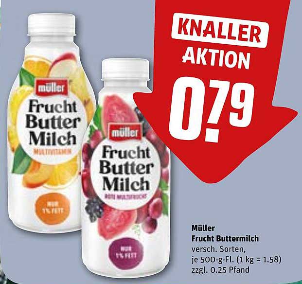 Müller Frucht Buttermilch - verschiedene Sorten