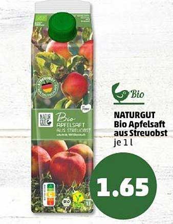 NATURGUT Bio Apfelsaft aus Streuobst 1 l