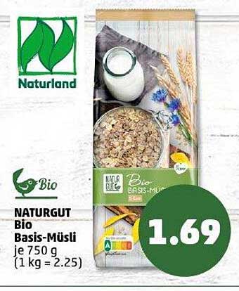 NATURGUT Bio Basis-Müsli je 750 g