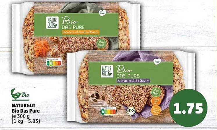 NATURGUT Bio Das Pure - Haferbrot mit Karotte & Walnuss