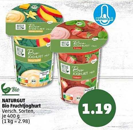 NATURGUT Bio Fruchtjoghurt Verschiedene Sorten, je 400 g