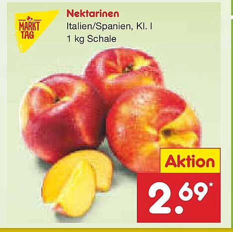 Nektarinen Italien/Spanien, Kl. I - 1 kg Schale