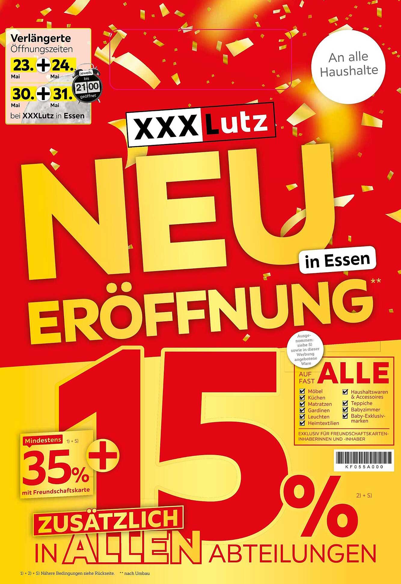 NEU: Eröffnung in Essen mit 15% auf fast alle Abteilungen!