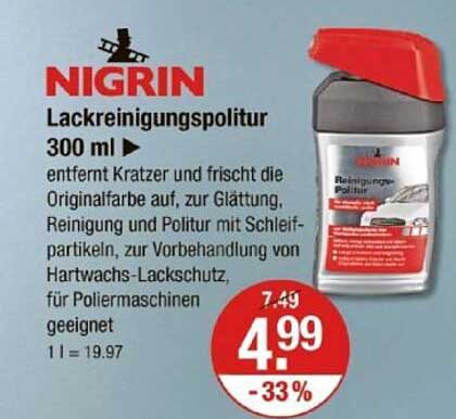 NIGRIN Lackreinigungs-Politurspray 300 ml