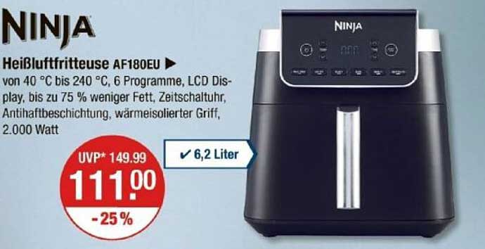 NINJA Heißluftfritteuse AF180EU