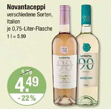 Novantaceppi verschiedene Sorten, Italien je 0,75-Liter-Flasche