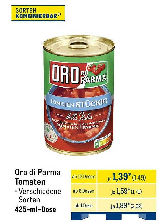 Oro di Parma Tomaten Stückig - 425-ml-Dose