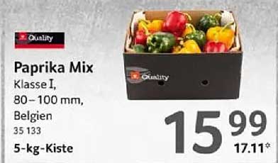 Paprika Mix Klasse I, 5-kg-Kiste