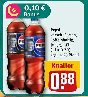 Pepsi, verschiedene Sorten, koffeinhaltig, je 1,25-l-Fl.