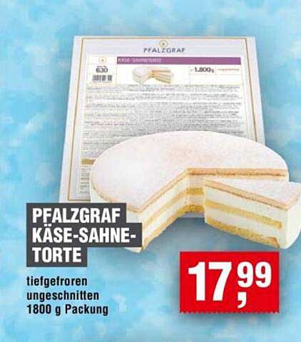 Pfalzgraf Käse-Sahne-Torte - tiefgefroren ungeschnitten 1800 g