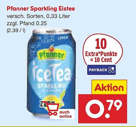 Pfanner Sparkling Eistee 0,33 Liter - verschiedene Sorten