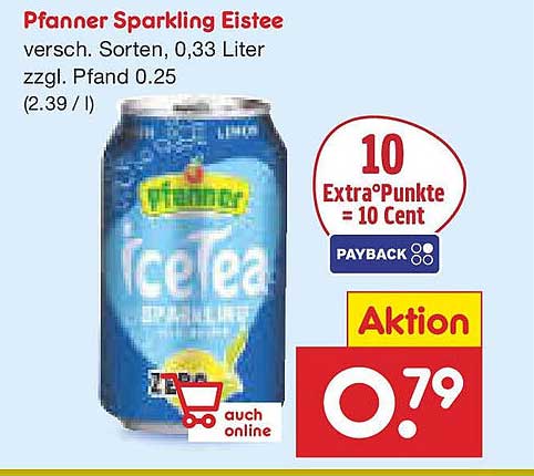 Pfanner Sparkling Eistee 0,33 Liter - verschiedene Sorten