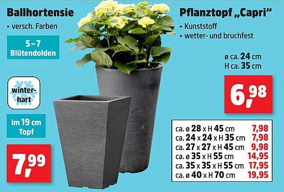 Pflanztopf „Capri“ – kunststoff, wetter- und bruchfest