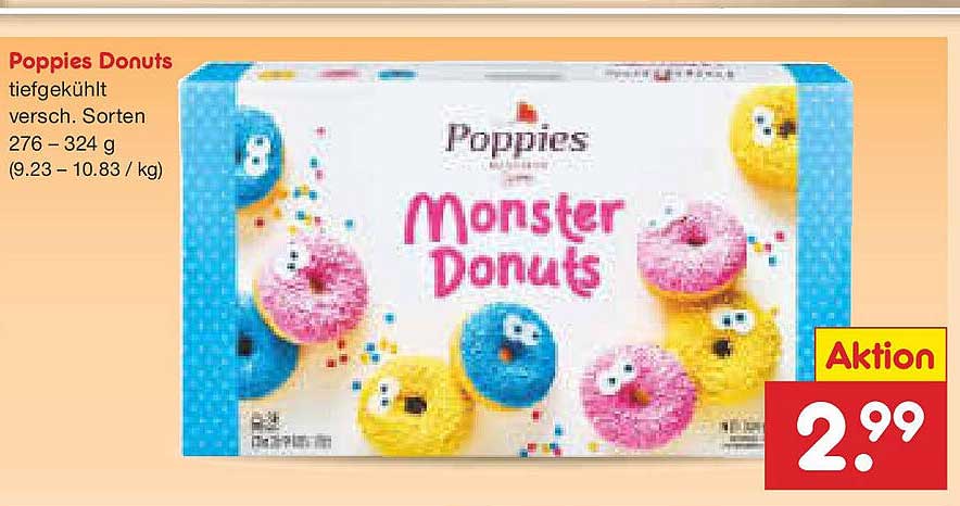 Poppies Monster Donuts tiefgekühlt