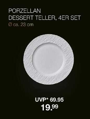 PORZELLAN DESSERT TELLER, 4ER SET