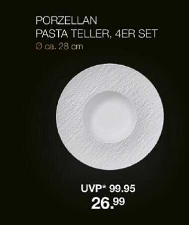 Porzellan Pasta Teller, 4er Set
