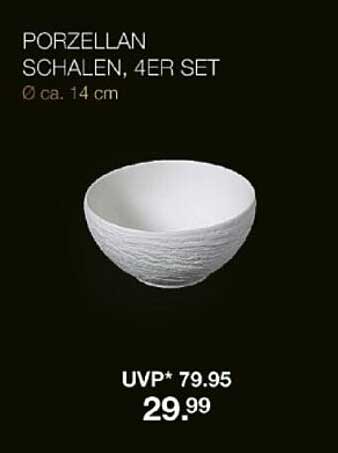 Porzellan Schalen, 4er Set Ø ca. 14 cm
