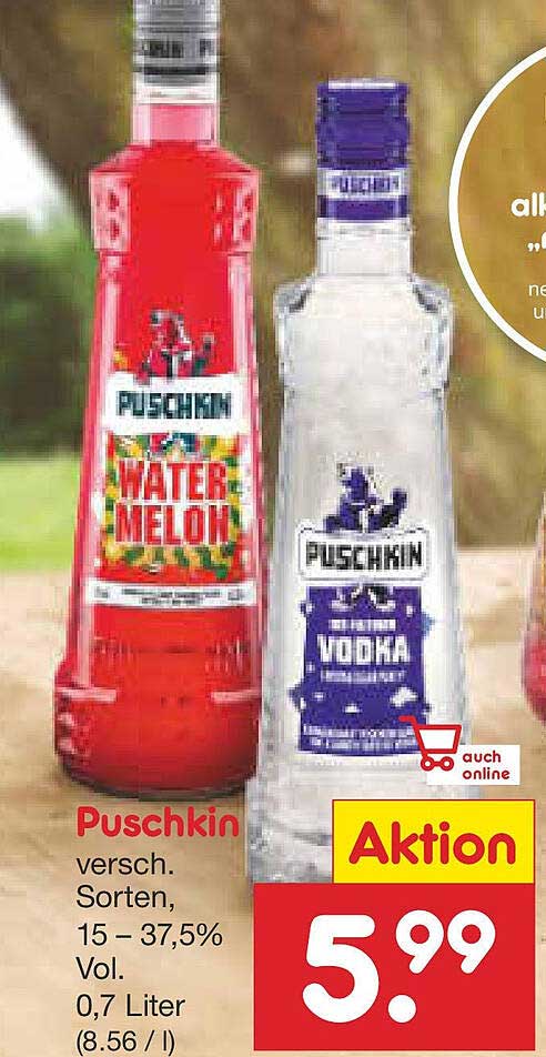 Puschkin Vodka und Watermelon Likör - 0,7 Liter