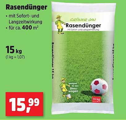 Rasendünger mit Sofort- und Langzeitwirkung - 15 kg