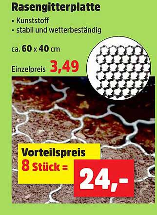 Rasengitterplatte - Kunststoff, stabil und wetterbeständig