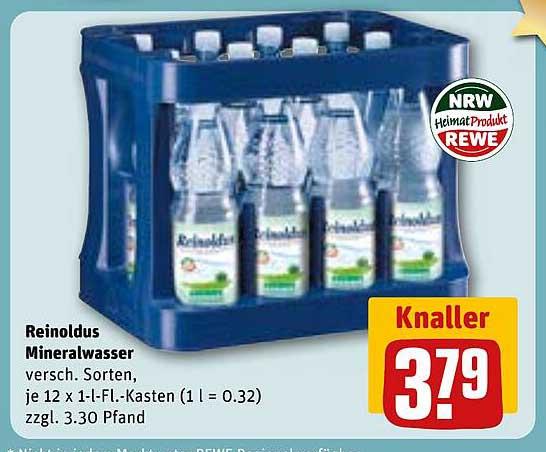 Reinoldus Mineralwasser 12 x 1-l-Flaschen - Vielfältige Sorten