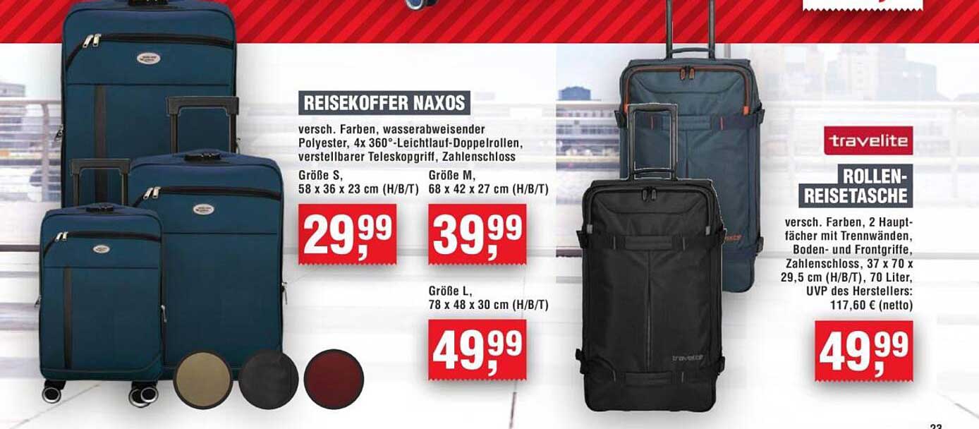 REISEKOFFER NAXOS und ROLLEN-REISETASCHE