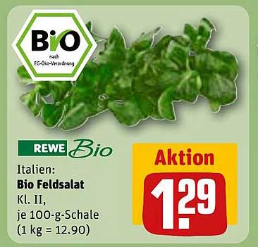 REWE Bio Feldsalat - Aktion zum Sparpreis