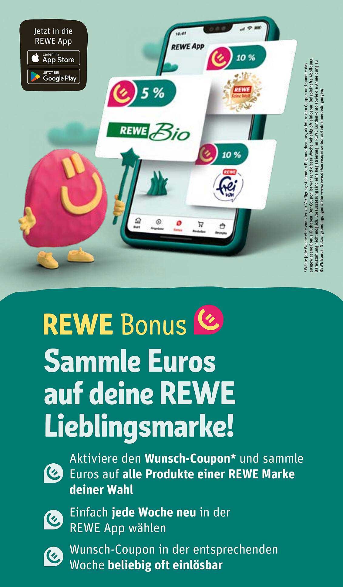 REWE Bonus: Sammle Euros auf deine REWE Lieblingsmarke!
