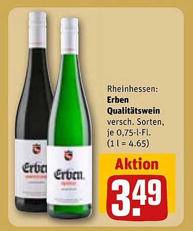 Rhein Hessen: Erben Qualitätswein - Versch. Sorten 0,75 l