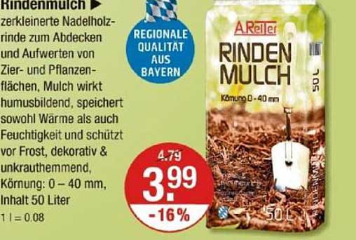 Rindenmulch 50 Liter - Regionale Qualität aus Bayern