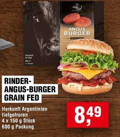 Rinder-Angus-Burger Grain Fed
