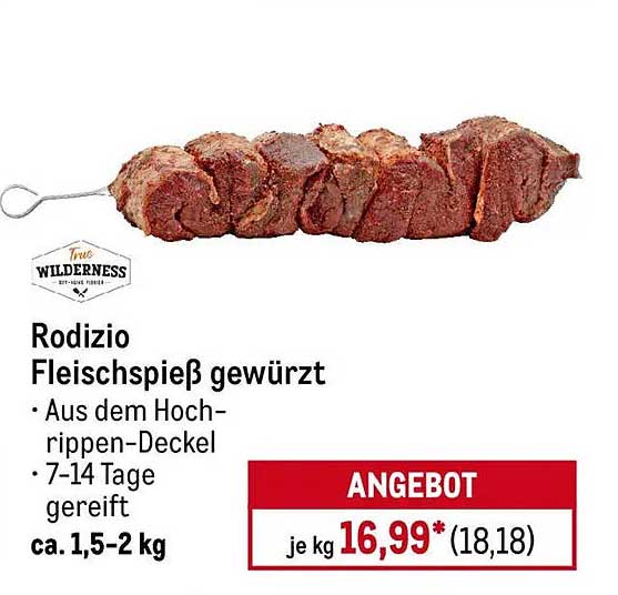 Rodizio Fleischspieß gewürzt aus dem Hochrippen-Deckel