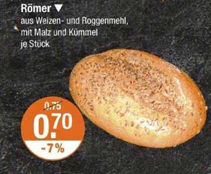Römer aus Weizen- und Roggenmehl, mit Malz und Kümmel je Stück