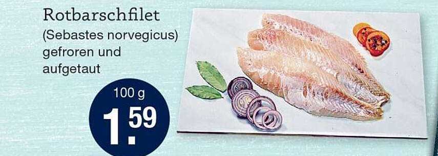 Rotbarschfilet (Sebastes norvegicus) gefroren und aufgetaut