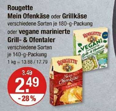 Rougette Mein Ofenkäse oder Grillkäse - verschiedene Sorten je 180-g-Packung oder vegane marinierte Grill- & Ofenteller je 140-g-Packung